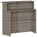 vidaXL Ensemble de bar de jardin 5 Pièces avec coussins gris poly rotin