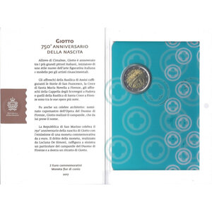 2 euros commémorative Saint Marin 2017 - Giotto en coffret BU.