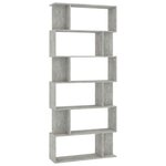 vidaXL Bibliothèque/Séparateur de pièce Gris béton Bois d'ingénierie