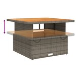 vidaXL Table de jardin gris 110x110x71 cm Résine tressée bois d'acacia