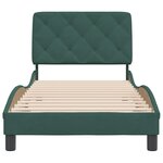 vidaXL Cadre de lit avec tête de lit Vert foncé 90x190 cm Velours