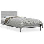 vidaXL Cadre de lit sonoma gris 90x190 cm bois d'ingénierie et métal