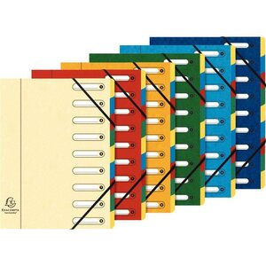 Trieur 9 compartiments fenêtres avec élastiques EXACOMPTA