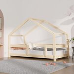 Lit cabane enfant LUCKY 80 x 180 bois naturel