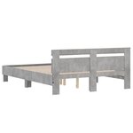 vidaXL Cadre de lit avec tête de lit et LED gris béton 150x200 cm