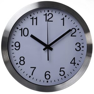 Perel horloge murale 30 cm blanc et argenté