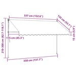 vidaXL Auvent rétractable manuel 350 cm Rayures oranges et blanches
