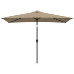 vidaXL Parasol avec mât en métal 300 x 200 cm Taupe