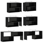 vidaXL Meuble TV Noir brillant 149x30x52 cm Bois d'ingénierie