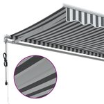 vidaXL Auvent rétractable automatique anthracite et blanc 450x300 cm