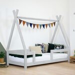 Lit cabane enfant NAKANA 90 x 200 gris clair