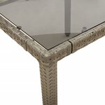 vidaXL Ensemble de bistro de jardin 3 Pièces coussins gris poly rotin