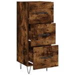 vidaXL Buffet Chêne fumé 34 5x34x90 cm Bois d'ingénierie