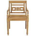 vidaXL Chaises Batavia avec coussins lot de 4 Bois de teck solide