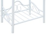 vidaXL Table de chevet Acier et verre trempé 45 x 30 5 x 60 cm Blanc