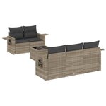 vidaXL Salon de jardin 6 Pièces avec coussins gris clair résine tressée
