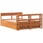 vidaXL Cadre de lit sans matelas cire marron 160x200cm bois pin massif