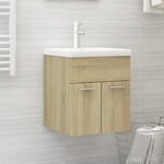 vidaXL Armoire d'évier avec lavabo intégré Chêne sonoma Aggloméré