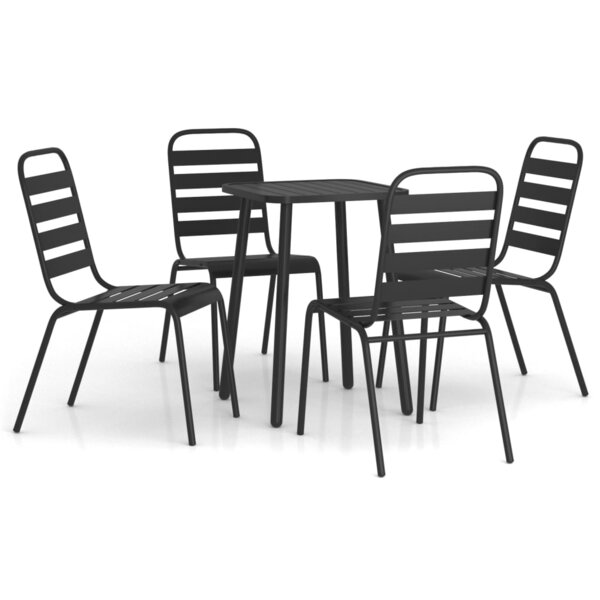 vidaXL Ensemble à manger de jardin 5 Pièces anthracite acier