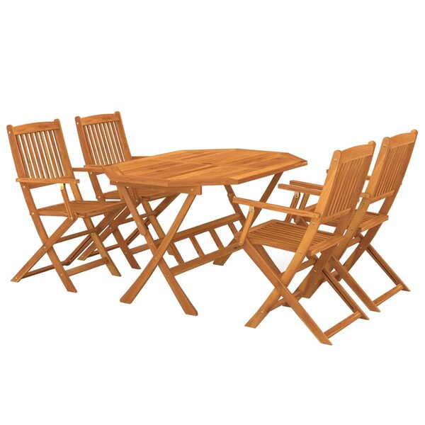 vidaXL Ensemble à manger de jardin 5 Pièces Bois d'acacia solide