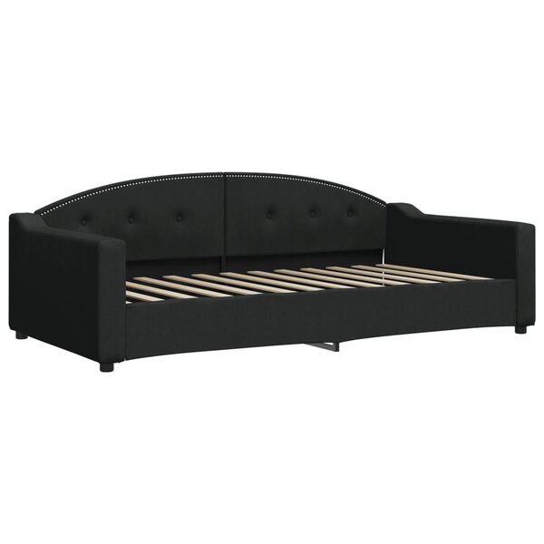 vidaXL Lit de repos noir 100x200 cm tissu