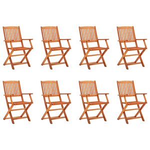 vidaXL Chaises de jardin pliables lot de 8 Bois d'eucalyptus massif