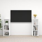 vidaXL Meubles TV 2 Pièces Blanc 107x35x37 cm Aggloméré