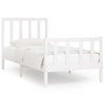 vidaXL Cadre de lit Blanc Bois massif 100x200 cm
