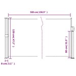 vidaXL Auvent latéral rétractable blanc 120x500 cm