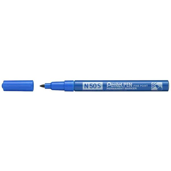 Marqueur permanent n50s  pointe ogive fine  bleu pentel
