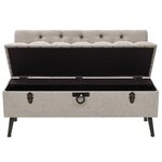 vidaXL Banc de rangement avec dossier 110 cm Crème Tissu