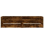 vidaXL Cadre de lit avec tiroirs chêne fumé 90x200 cm
