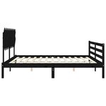 vidaXL Cadre de lit avec tête de lit noir 200x200 cm bois massif