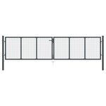 vidaXL Portail en maille de jardin Acier galvanisé 400 x 125 cm Gris