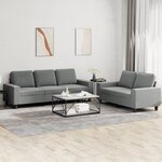 vidaXL Ensemble de canapés 2 Pièces gris foncé tissu