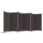 vidaXL Cloison de séparation 6 panneaux Marron 520x180 cm Tissu