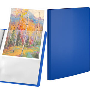 ACROPAQ Display Book - Classeur Premium Bleu au Format A4 avec 30 Pochettes  Design Extensible et Insertion en Couleur au Format A5