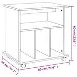 vidaXL Armoire roulante Sonoma gris 60x45x60 cm Bois d'ingénierie