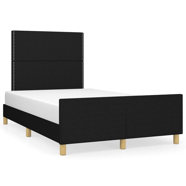 vidaXL Cadre de lit avec tête de lit Noir 120x200 cm Tissu
