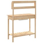 vidaXL Table de rempotage et évier 147 5x44x139 5 cm bois massif sapin