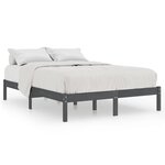vidaXL Cadre de lit Gris Bois de pin massif 200x200 cm