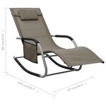 vidaXL Chaises longues 2 Pièces Textilène Taupe et gris