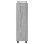 vidaXL Armoire avec roues sonoma gris 60x22x79 cm bois d'ingénierie