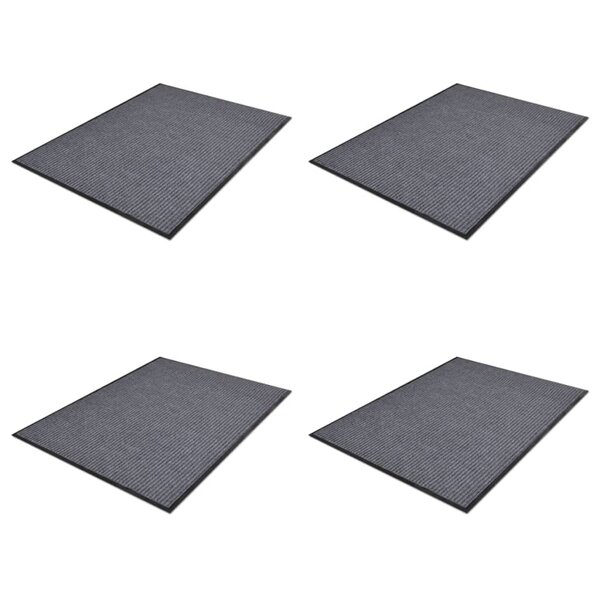 vidaXL Paillassons 4 Pièces PVC Gris 90x60 cm