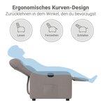 vidaXL Fauteuil inclinable électrique Taupe Tissu