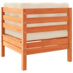 vidaXL Salon de jardin 6 Pièces avec coussins cire marron bois pin massif
