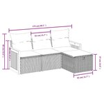 vidaXL Salon de jardin 4 Pièces avec coussins gris résine tressée