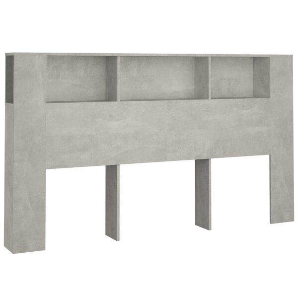 vidaXL Armoire de tête de lit Gris béton 180x18 5x104 5 cm