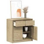 vidaXL Buffet SAUDA chêne 80x43x75 5 cm bois massif de pin