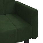 vidaXL Canapé-lit à 2 places vert foncé velours
